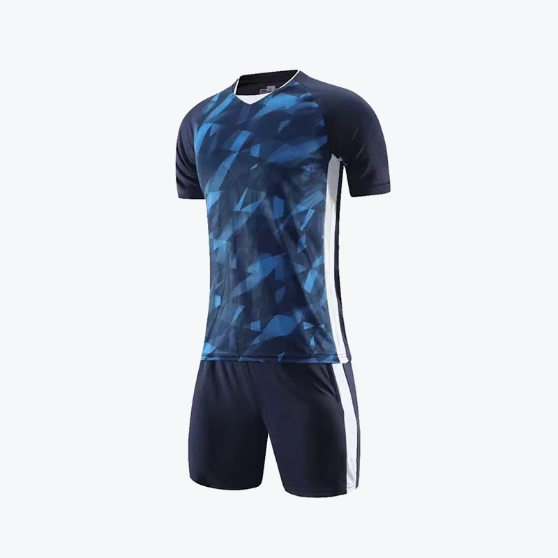 Print Breathable Short Sleeve Football Jersey Set