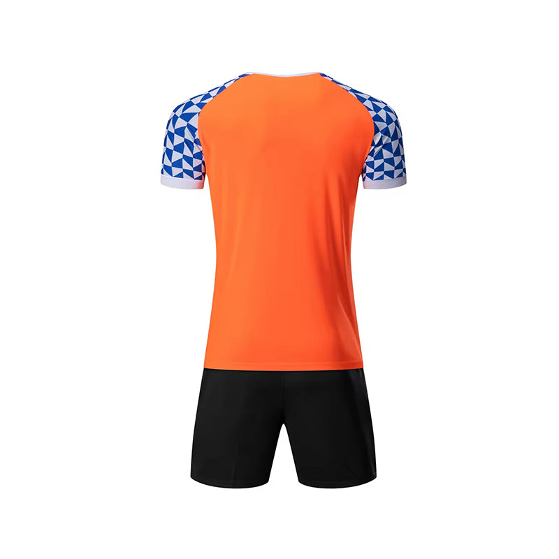 Round Neck Breathable Short Sleeve Football Jersey Set