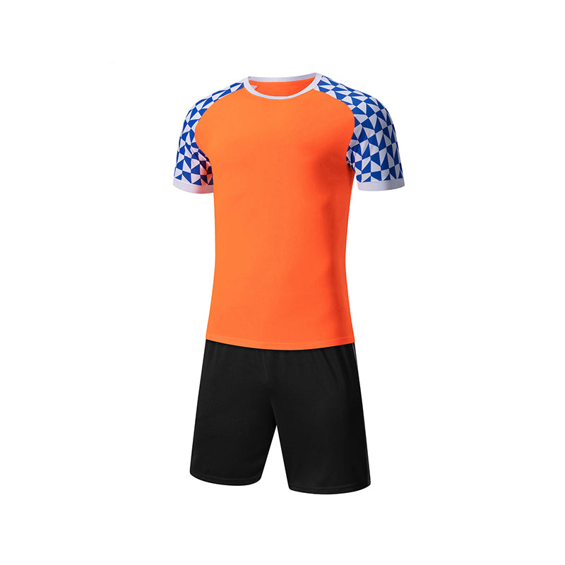 Round Neck Breathable Short Sleeve Football Jersey Set