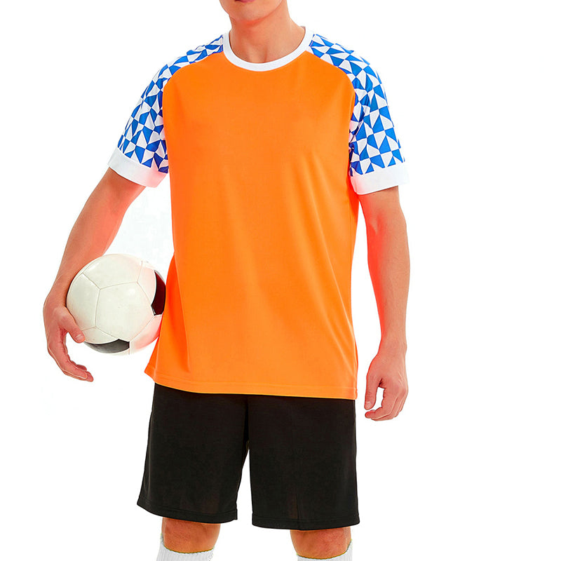 Round Neck Breathable Short Sleeve Football Jersey Set