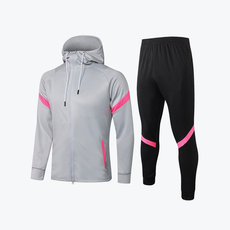 Color Block Full Zip Hooded Training Sportswear Set