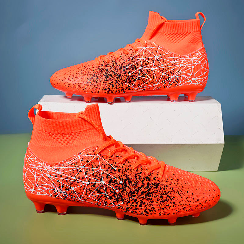 Knit Fabric Anti-Slip Training Soccer Shoes