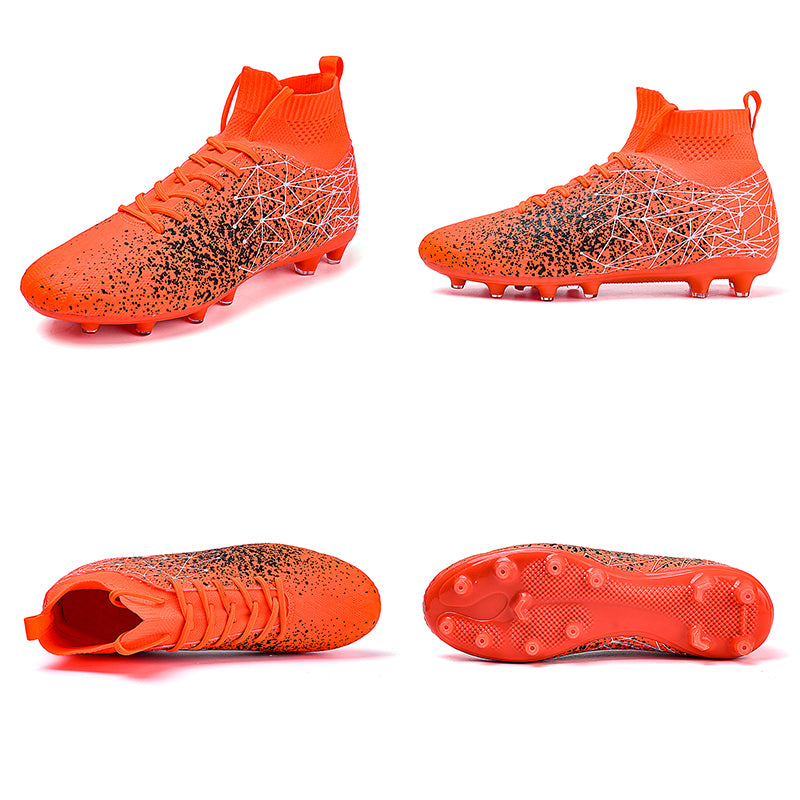 Knit Fabric Anti-Slip Training Soccer Shoes